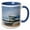 Blue/White, variant on 3drose, Albania, Lake Ohrid, Pogradec, Lake Ohrid, Pier View, 11oz Two-tone Yellow Mug