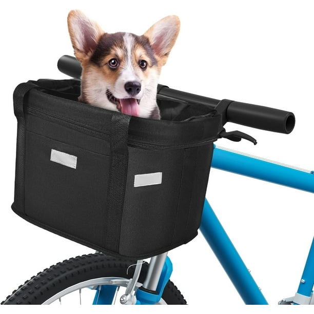 Cesta delantera para bicicleta, cesta multiusos para manillar de bicicleta, plegable, para mascotas, gatos, perros, para ir de compras y acampar al aire libre