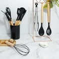 thumbnail image 4 of Banome 12 Pcs Kitchen Utensils Set, Non-Stick Silicone Cooking Utensils Set, Insulation Wooden Handle Kitchen Accessories for Cooking(Black), 4 of 5