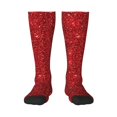 thumbnail image 1 of Fotbe Red Glitter Calcetas Divertidas Estampadas para Hombre y Mujer, Calcetas de Algodón hasta la Rodilla para Caminar, Correr, Enfermería y Embarazo, 1 of 6