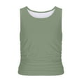 thumbnail image 6 of CFLVAEK Basic Tank Tops Women Summer Slim Fitted Sleeveless Tank Top Comfy Round Neck Shirts Casual Going Out Clothes Army Green L, 6 of 6