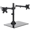 thumbnail image 1 of Vivo Soporte Para Monitor Doble Ultraancho Independiente Con Elegante Base De Vidrio Y Brazos Ajustables 2 Pantallas De Hasta 38 Pulgadas Y 22 Libras Cada Una Negro Stand-V038Fg, 1 of 5