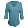 thumbnail image 5 of Nueva camiseta corsé para mujer: estilo informal, cuello en V, diseño con costuras, mezcla de poliéster y spandex., 5 of 5