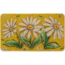 Yellow Flowers Floral Daisy Spring Doormat, Seasonal Summer Home Decor Low-Profile Switch Rug Door Mat Floor Mat for Indoor Outdoor 17x29 Inch