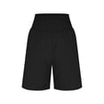 thumbnail image 5 of ClodeEU Women's Summer Elast Waist Vintage Shorts with Pockets, Casual Loose Short Black,Womens Plus XXL, 5 of 8