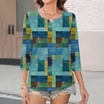 thumbnail image 6 of Yuanlook Women's Casual Shirts,3/4 Length Sleeve Tunic Tops Business Work Tees Fashion Tops - Multicolor - S, 6 of 6