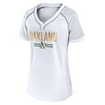 thumbnail image 2 of Women's Fanatics White Oakland Athletics Play Calling Raglan V-Neck T-Shirt, 2 of 3