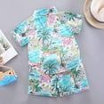 thumbnail image 5 of Elainilye Fashion Toddler Baby Boys 2 Piece Hawaiian Casual Beach Wear Print Short-sleeved Shorts Clothes Set Sizes 1-4Y,Pink, 5 of 5
