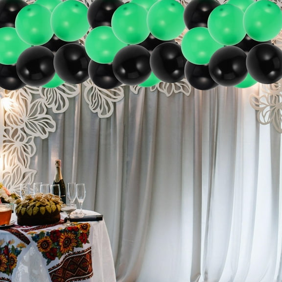 CIMAXIC 30pcs Party Supplies Latex Black And Green For Birthday And Wedding Celebration Decorations