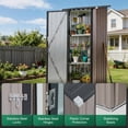 thumbnail image 6 of Clouddwell 3x3 FT Outdoor Metal Storage Cabinet with Floor & 2 Adjustable Shelves, Small Lockable Garden Shed, 6 of 8