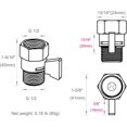 thumbnail image 2 of Shower Flow Water Valve  Brass Shut Off Valve for Hand Shower  RV Hose Flow Restrictor  Chrome, 2 of 9