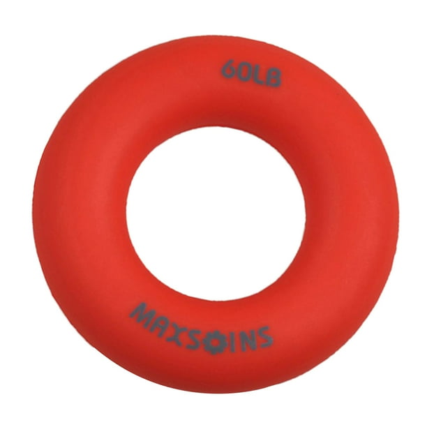 Anillo ejercitador de agarre de mano para fortalecer los dedos, 30 lb, 40 lb, 50 lb y 60 lb rojo