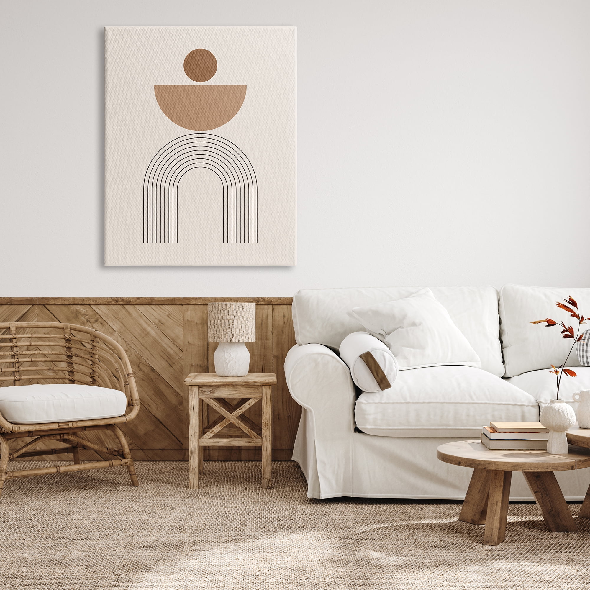 Stupell Industries Brown Boho Arch Abstract Painting Gallery Wrapped Canvas Print Wall Art, 36 x 48