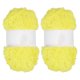 thumbnail image 1 of Uxcell 65 yardas de hilo suave y grueso de peluche sintético, 2 ovillos de hilo peludo grueso de poliéster para ganchillo, mantas, bufandas, suéteres, gorros, chales, amarillo brillante, 1 of 6