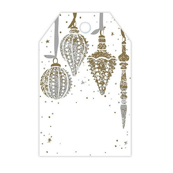 Mercury Glass Gloss Holiday Printed Gift Tags - 3 1/2in. x 2 1/4in. - 50 Pack (PTMGC)