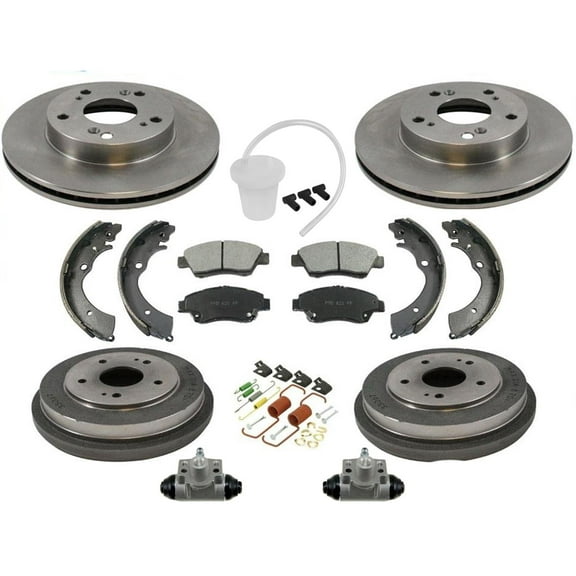 10pc F Rotors Rear Drums Brake Pads Shoes Spring Kit for Honda Hybrid 1.3L 06-10