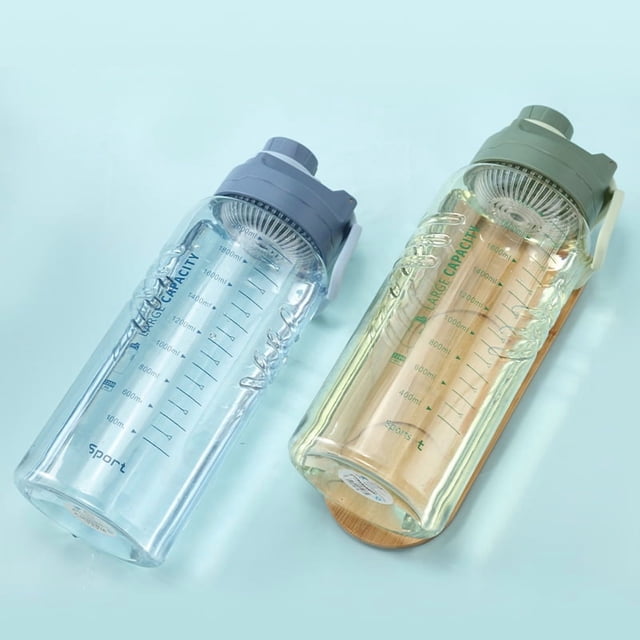 2200mL High-Temp Resistant Plastic Water Bottle with Measurement Scale, Built-in Filter & Sporty Design – Custom Logo Gift for Outdoor Activities, Gym Workouts & Promotional Events, Modern Minimalist