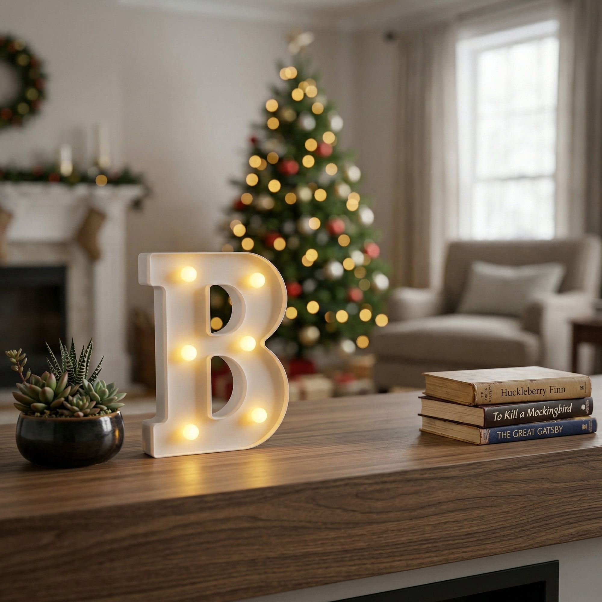 Unique Bargains Marquee Letters LED Light Up Signs Letter B 5"L x 1.1"W x 6.1"H