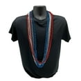 thumbnail image 2 of 48" 8mm Round Metallic Red Blue and Silver Mardi Gras Beads - 1 Dozen (12 Necklaces), 2 of 2