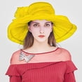 thumbnail image 4 of Women's Organza Flower Brim Derby Hat Church Dress Hat Bridal Shower Sun Hat, 4 of 8