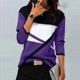 thumbnail image 2 of Ecqkame Sweatshirt for Women Irregular Geometry Printed Casual Sweatshirt Pullover Raglan Long Sleeve Crewneck Sweatshirt Purple XL, 2 of 4