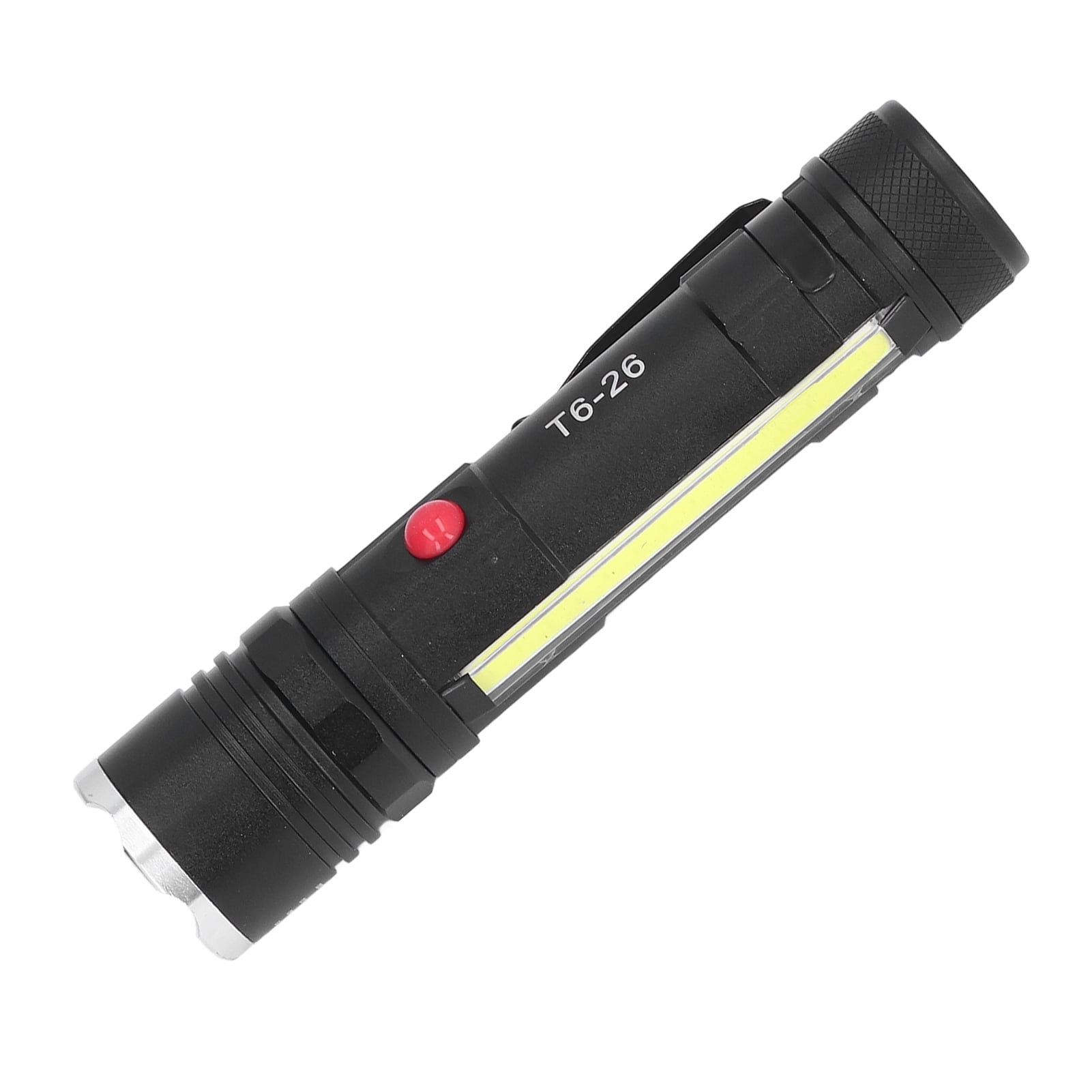 BIMZUC Small Flashlight USB Rechargeable Waterproof Zoomable 4 Modes LED Bright Magnetic Work Light for Camping Repairing Outdoor Use, Aluminum Alloy Portable Torch (15 cm / 5.9 inches)