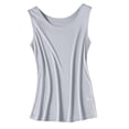 thumbnail image 5 of JIAYUE Women's Tank Top Silk Sleeveless Comfortable Summer Solid Color Relaxed Fit Crew Neck Breathable Basic Ladies Vest, 5 of 5