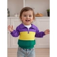 thumbnail image 6 of BemeyourBBs Toddler Baby Boy Girl Carnival Sweatshirt Mardi Gras Outfit Long Sleeve Half Zipper Color Block Pullover Tops, 6 of 9