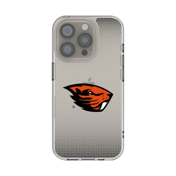 Oregon State Beavers Linen Logo iPhone Clear Case