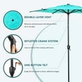 thumbnail image 5 of Abba Patio 7.5ft Outdoor Patio Umbrella w/ Push Button Tilt and Crank, 6 Ribs, Light Blue, 5 of 12