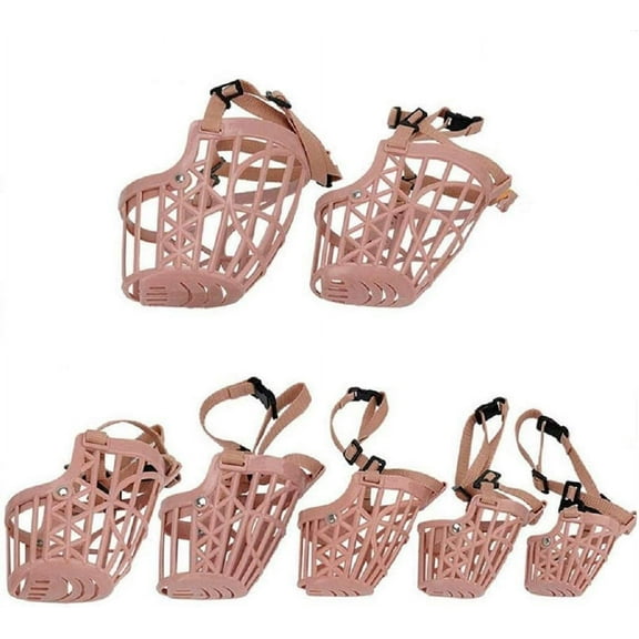 7pcs/Set Plastic Dog Muzzle, Anti Bite Adjustable Pet Basket, Dogs Training Mouth Cover Mesh Cage, Breathable Comfortable