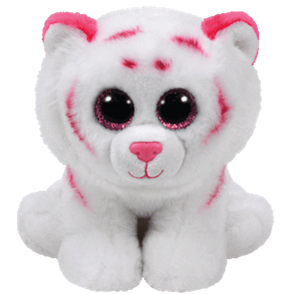 Ty Inc. Beanie Boo Plush Stuffed Animal Tabor the Pink & White Tiger 6 ...