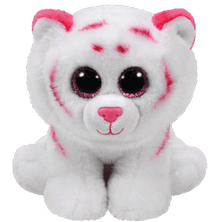 Ty Inc. Beanie Boo Plush Stuffed Animal Tabor the Pink & White Tiger 6