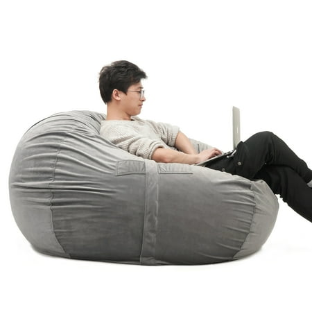 4' Bean Bag - Harper&Bright Designs 4', 5', 6' Bean Bag Chair, Multiple Colors
