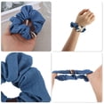 thumbnail image 3 of Unique Bargains 1 Pc Denim Hair Ties Bow Hair Tie Elastic Blue, 3 of 5