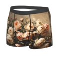 thumbnail image 2 of Daiia Vintage Peonies Rustic Charm Men's Underwear Boxer Briefs, Cotton Stretch Moisture-Wicking Underwear-Medium, 2 of 9