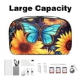 thumbnail image 3 of Butterfly Hard Drive Case Travel Bag Cord Charger Organizer for Purse - Waterproof Oxford Cloth Digital Electronics Storage Protection - 5.9x9.44x3.14 in, 3 of 6