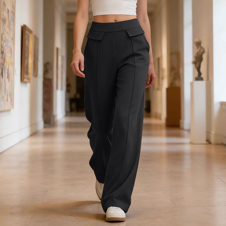 black pull on dress pants Bali Pull-on Ankle Length Dress Pant - Black