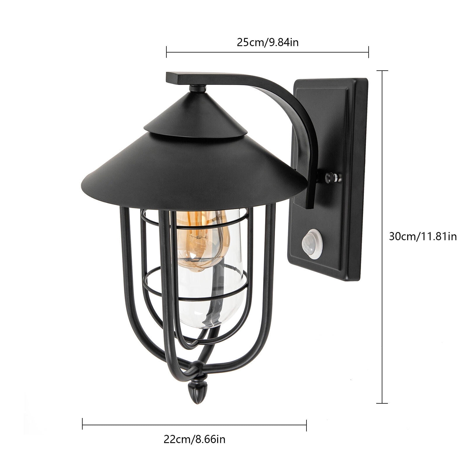 Miumaeov Motion Sensor Outdoor Wall Light Waterproof Dusk to Dawn Exterior Porch Sconce Light Fixture Wall Lanterns with Seeded Glass Outside Lamp