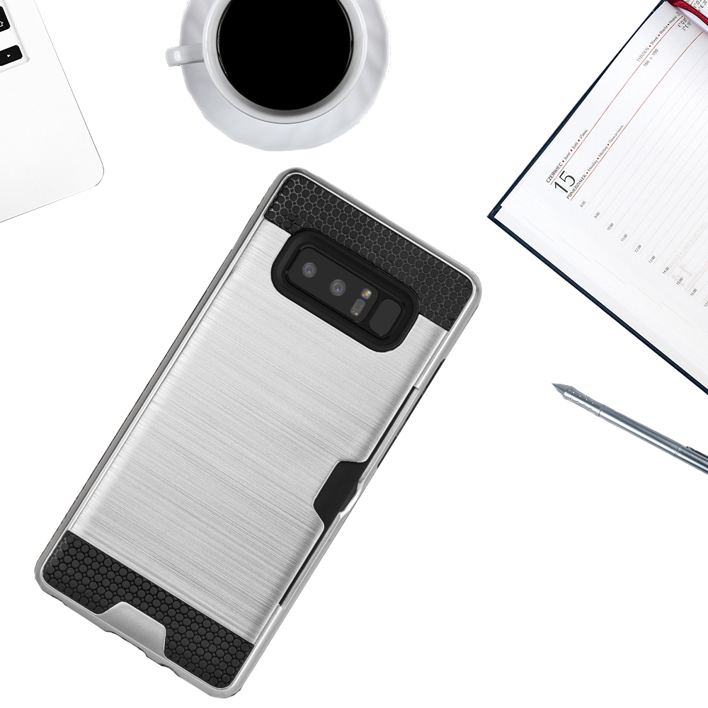 Sumaclife Protective Card Holder Hybrid Protector Case for Samsung Galaxy Note 8 Perfect Fit