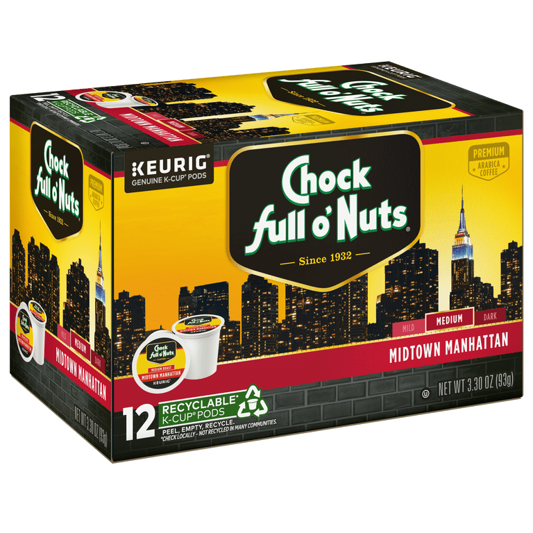 Chock full o'Nuts Midtown Manhattan Medium Roast K-Cup Pods, 12 Count photo 3