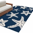 thumbnail image 2 of Starfish Washable Area Rug 4 x 6 ft Summer Beach Nautical Ocean Sea Star Marine Life Navy Blue, Soft Non Slip Rugs Stain Repellent Indoor Felt Carpet for Living Dining Room Bedroom Home Office, 2 of 9