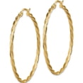 thumbnail image 2 of 14K Yellow Gold Polished 2.5mm Twisted Hoop Earrings (51.5 X 49.5) Made In Peru tf1610, 2 of 5