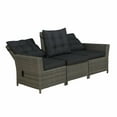 thumbnail image 5 of Asti All-Weather Wicker 4-Piece Outdoor Seating Set with Reclining Sofa, 26" H Cocktail Table and Two Ottomans, 5 of 10