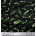 thumbnail image 2 of Soimoi Black Silk Fabric Palm Leaves Fabric Prints By Yard 44 Inch Wide, 2 of 3