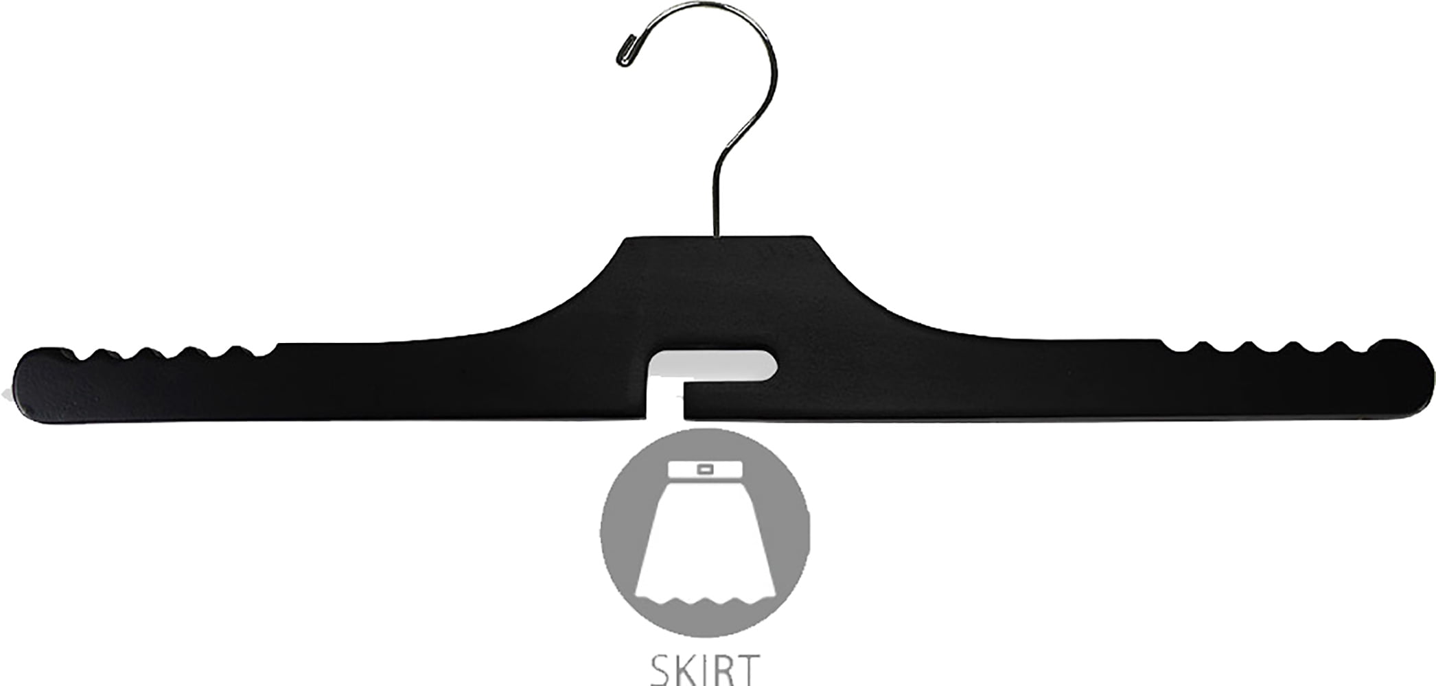 Wooden Jeans Hanger with Black Finish, (Box of 10) Solid Wood Wrinkle Free Pant Hangers Sold With Permission of Sal Debus