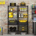 thumbnail image 4 of 5-Tier Storage Shelf Heavy Duty Wire Shelving Unit, 59.1"x21.3"x11.4" Changeable Assembly Floor Standing Carbon Steel Storage Rack, 551Lbs Capacity for Restaurant Garage Pantry Kitchen Rack, Black, 4 of 9