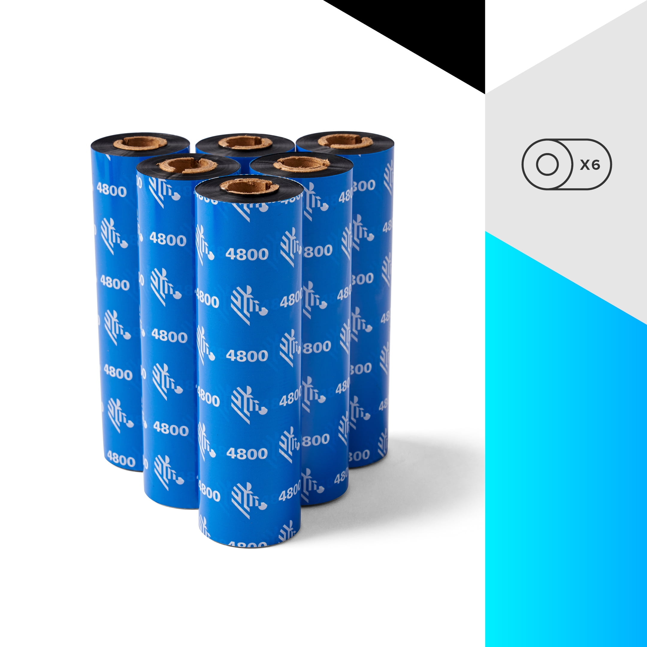 専用 roBa-LP ブラック Zebra Premium Black Resin Ribbon, 4.33 in x 242 ft, 0.5 in