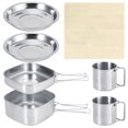 thumbnail image 2 of Stainless Steel Durable Anti-scalding Handle Cooking Pot, Outdoor Cookware, Electromagnetic Furnace/Gas Furnace Safe for Home Picnic Kitchen Accessory, 2 of 8