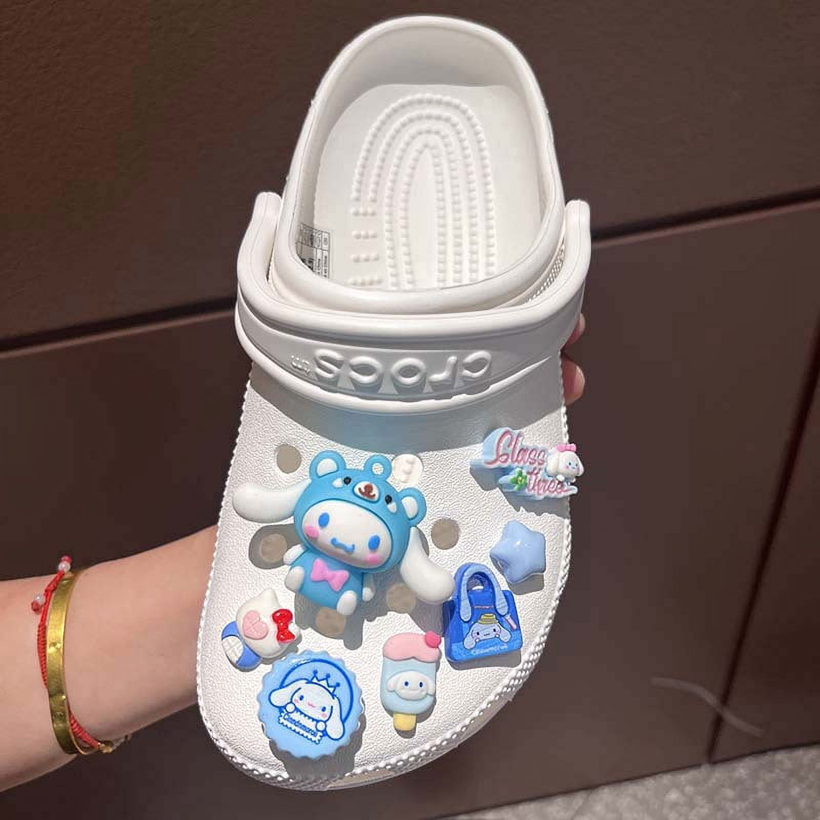 10-Pack Cute Sanrio Cinnamoroll Anime Cartoon Crocs Charms Jibbitz Clogs Sandals Decorative Shoe Accessories | en línea